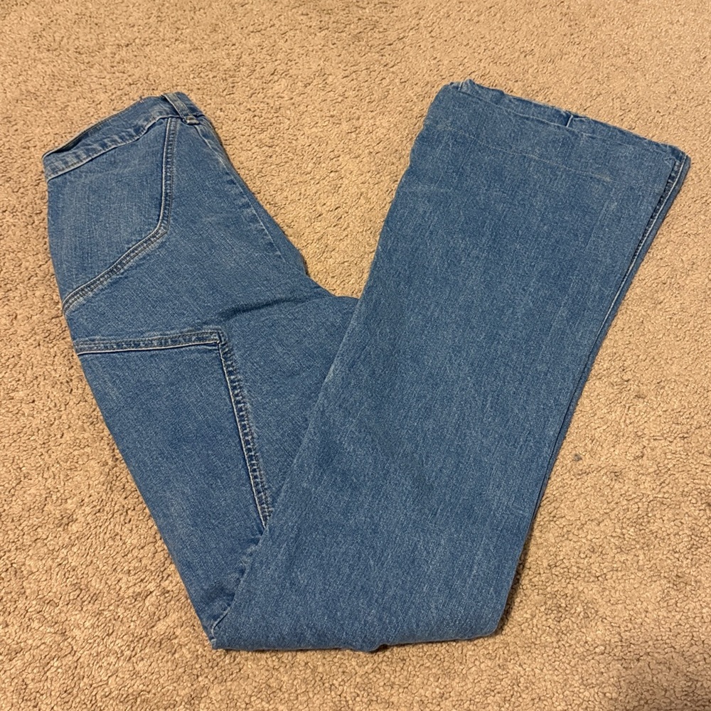 Revice Denim Medium Wash High Rise Star Stitch Back Flare Jeans Size 25 - Picture 8 of 11